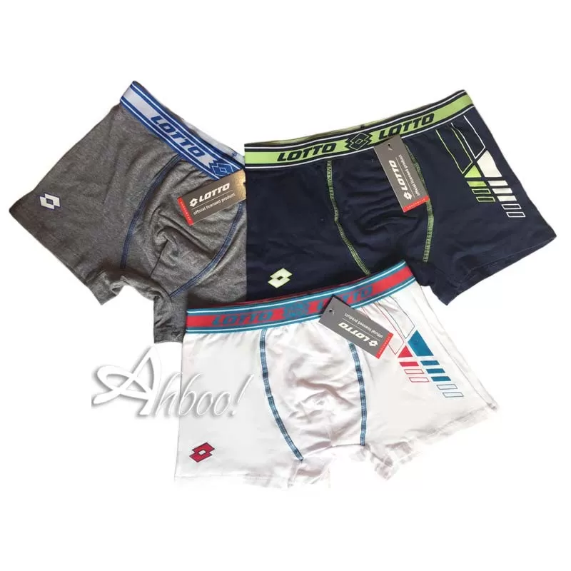 mutande tri-pack boxer uomo sportivo elastico bicolore con riga LB1254