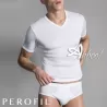 Perofil collo V maglietta intima da uomo filo di scozia