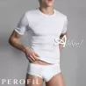 Perofil maglietta intima girocollo da uomo filo scozia costina