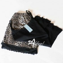 pigiama animalier da donna top + shorts Blu-grigio Nero-Classic MagicDream 8120