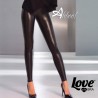 LoveAndBra leggings donna neri in ecopelle opaca 30421