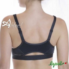 Reggiseno sportivo Brassiere nera smoke incrociata sportiva Fenice Lepel Play