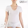 Maglia intima donna misto lana mezza manica macramè FDB 620 3 pz