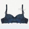 Jadea completino intimo reggiseno a balconcino + slip pizzo bicolore blu 4249