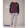 Pigiama uomo invernale Bip Bip serafino profilo micro-tartan Bip Bip 6429