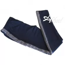 Jadea leggings bambina blu con banda pied de poule