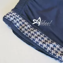 Jadea leggings bambina blu con banda pied de poule