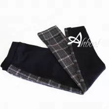 Jadea leggings bambina nero rosa in fantasia tartan