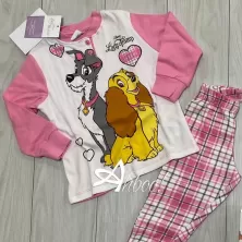Pigiama bambina Disney invernale Lilli e il Vagabondo tartan