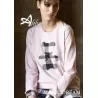 Pigiama donna rosa quadrotti MagicDream in Carbon Brushed invernale