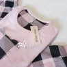 Pigiama da donna rosa quadrotti MagicDream in Carbon Brushed invernale