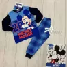 Pigiama bambino Topolino invernale pantalone tartan azzurro