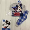 Pigiama bambino Topolino invernale pantalone tartan grigio