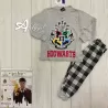 Pigiama bambino Harry Potter invernale pantalone quadrotti Grigio