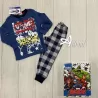 Pigiama bambino Marvel invernale pantalone quadrotti avio