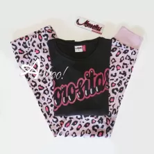 Pigiama donna Morositas pantalone Animalier rosa