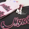 Pigiama da donna e ragazza Morositas pantalone nero scritta glitter