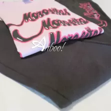 Pigiama donna e da ragazza Morositas pantalone nero scritta glitter
