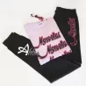 Pigiama donna e ragazza Morositas pantalone nero scritta glitter