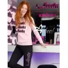 Pigiama donna e ragazza Morositas pantalone nero scritta glitter
