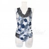 Completino intimo donna Canottiera + slip in cotone arabesque con pizzo nero MagicDream