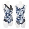 Canottiera + slip mutandina in cotone arabesque con pizzo nero MagicDream
