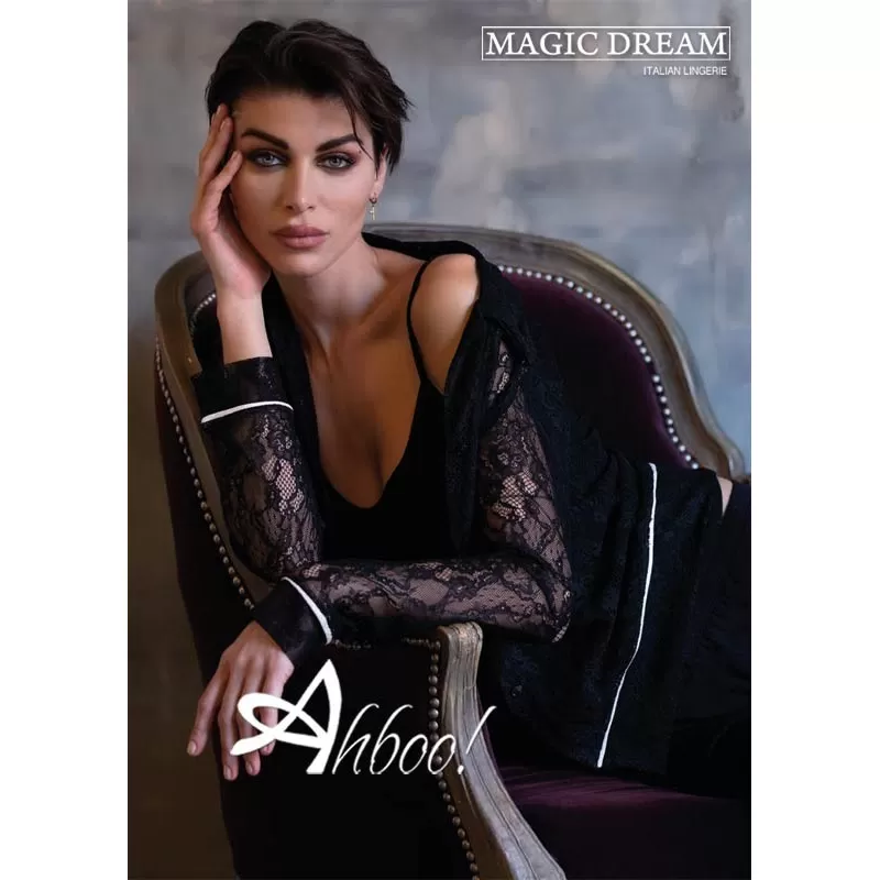 Pigiama donna con top e giacca MagicDream in fibra di bamboo