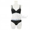 completino intimo donna nero con sexy reggiseno pushup + slip brasiliana Lormar