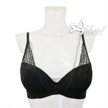 completino intimo donna nero con sexy reggiseno pushup + slip brasiliana Lormar