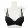 completino intimo donna nero con sexy reggiseno pushup + slip brasiliana Lormar