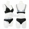 completino intimo donna nero con sexy reggiseno pushup + mutande brasiliana Lormar