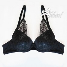 Set lingerie nero con sexy pushup + brasiliana Lormar
