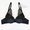 completino intimo donna nero con sexy reggiseno pushup + slip brasiliana Lormar