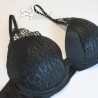 completino intimo donna nero con sexy reggiseno pushup + slip brasiliana Lormar