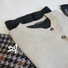 Pigiama donna caldo Punto Milano con dettagli Pied de poule invernale crema