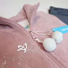Pigiama donna invernale in coral stellato con zip e pom pom Infiore rosa