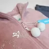Pigiama donna invernale in coral stellato con zip e pom pom Infiore rosa