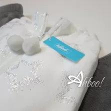 Pigiama donna invernale in coral stellato con zip e pom pom Infiore panna