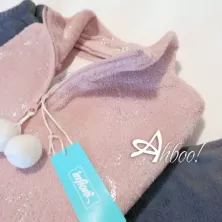 Pigiama da donna invernale in coral stellato con zip e pom pom Infiore rosa