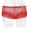 Jadea rosso reggiseno a balconcino + mutande culotte in pizzo e tulle pois
