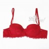 Jadea rosso reggiseno a balconcino + culotte in tulle pois completino intimo