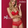 Jadea rosso reggiseno a balconcino + culotte in tulle pois completino intimo