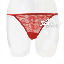 Perizoma sexy RossoPorpora con codino pompom