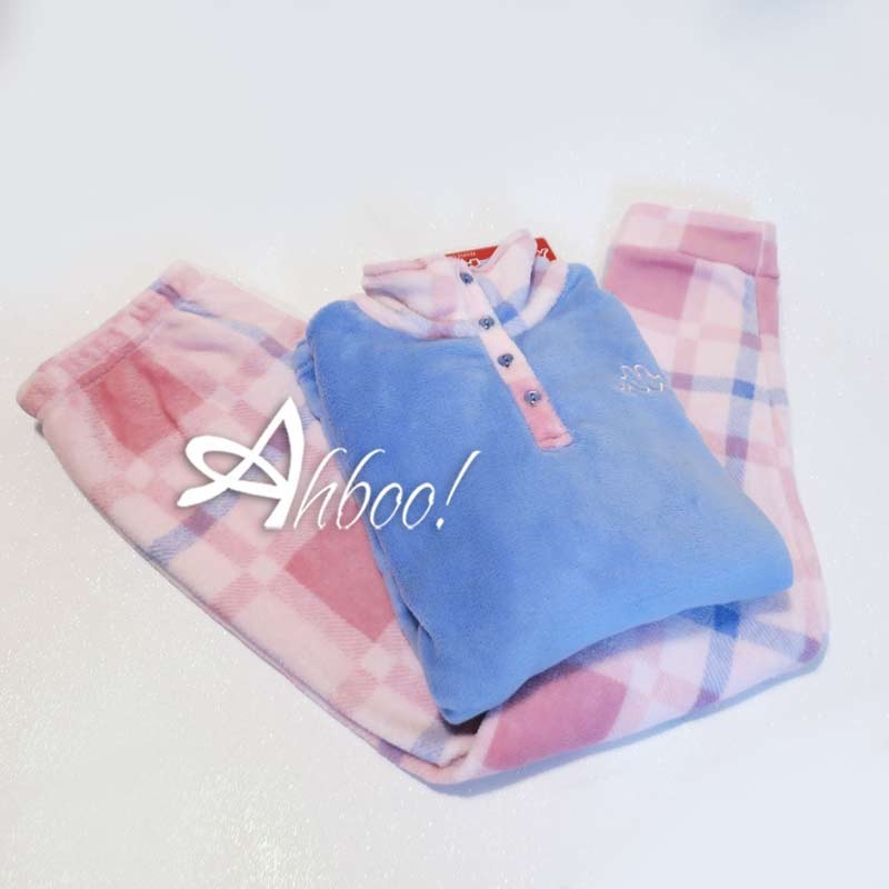 Pigiama donna in soffice coral pantalone tartan rosa Kappa