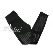 Leggings invernali con toppe biker in eco-pelle Eletta Milano