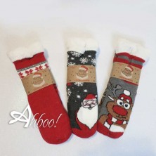Calza antiscivolo donna Natalizie con renna e Babbo Natale
