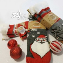 Calze antiscivolo donna Natalizie con renna e Babbo Natale