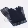 Pigiama  uomo invernale Enrico Coveri punto milano garzato tartan blu EP2067