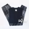 Pigiama  uomo invernale Enrico Coveri punto milano garzato pantalone tartan blu EP2067