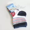Tris di Calze corte bambino cotone righe con barchetta
